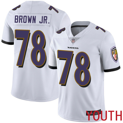 Baltimore Ravens Limited White Youth Orlando Brown Jr. Road Jersey NFL Football #78 Vapor Untouchable->youth nfl jersey->Youth Jersey